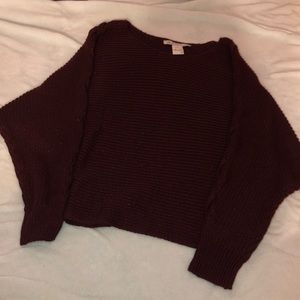 Small knit glittery red wine sweater